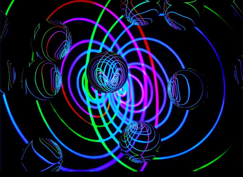 green and yellow spiral illustration